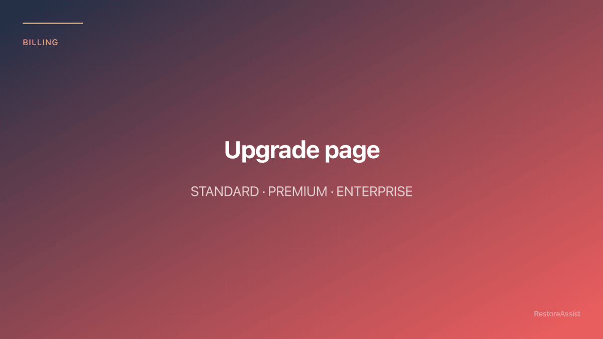 The /billing/upgrade page showing three tier cards